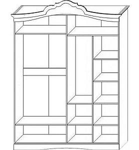 Dulap KMK Rozalia 2 4D (0543.4-02) White/Gold