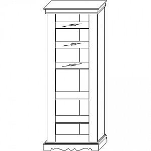 Dulap cu vitrina KMK Amelia 1D R 0435.11 stejar lăptos