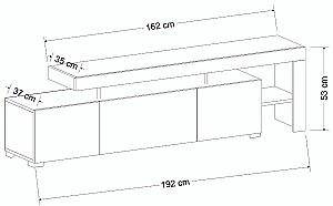 Tumba pentru televizor Trendy Beliz Antracit (Gri)