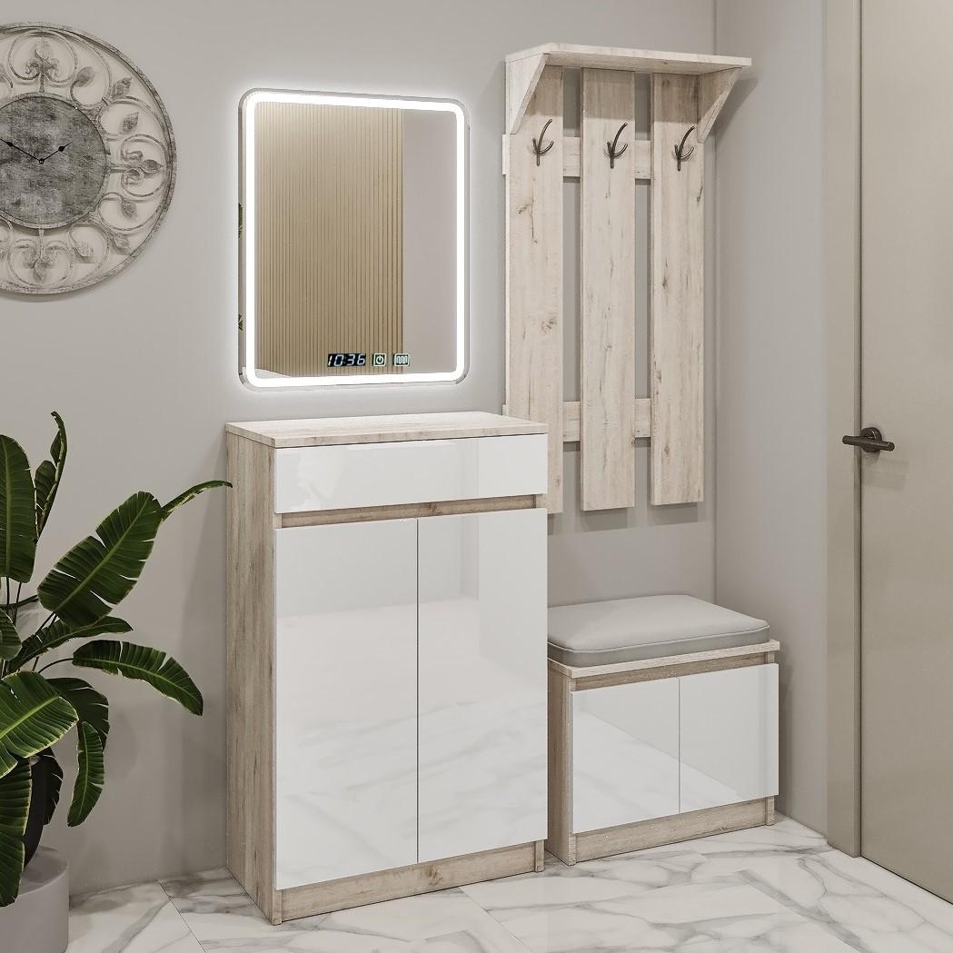 Antreu PS AX-59 + OBX-70 + Oglinda 70 LED Steajar Corton / Alb