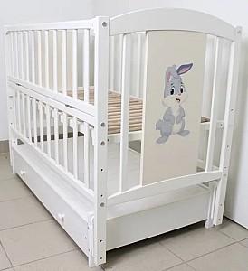 Patut copii Kuzea Iepuraș Alb pe balansoar cu sertar