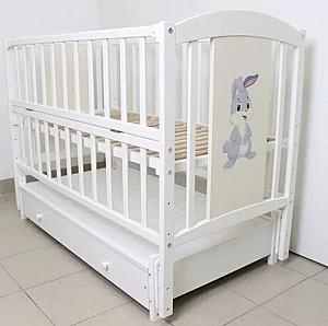 Patut copii Kuzea Iepuraș Alb pe balansoar cu sertar