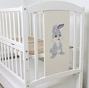 Patut copii Kuzea Iepuraș Alb pe balansoar cu sertar