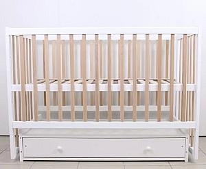 Patut copii Kuzea Sofia Alb Natur pe balansoar cu sertar