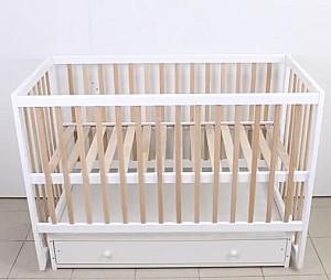 Patut copii Kuzea Sofia Alb Natur pe balansoar cu sertar