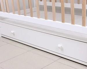 Patut copii Kuzea Sofia Alb Natur pe balansoar cu sertar