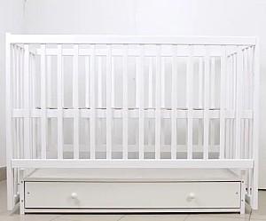 Patut copii Kuzea Sofia Alb cu sertar pe balansoar