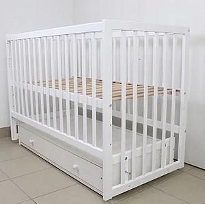 Patut copii Kuzea Sofia Alb cu sertar pe balansoar