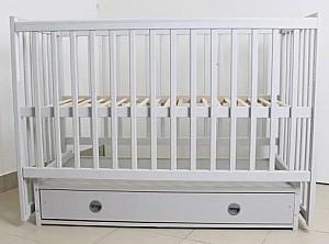 Patut copii Kuzea Sofia Gri pe balansoar cu sertar