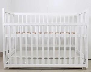 Patut copii Kuzea Sofia Alb cu sertar pe balansoar