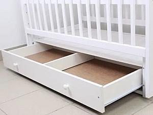 Patut copii Kuzea Sofia Alb cu sertar pe balansoar