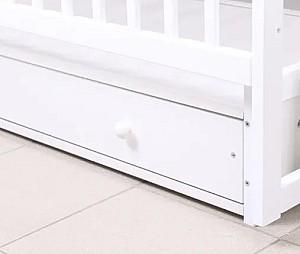 Patut copii Kuzea Sofia Alb cu sertar pe balansoar