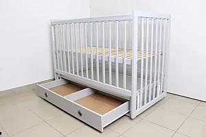 Patut copii Kuzea Sofia Gri pe balansoar cu sertar