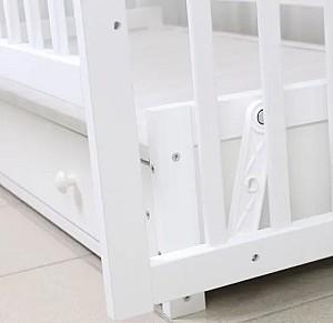 Patut copii Kuzea Sofia Alb cu sertar pe balansoar