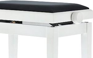 Scaun pentru pian GEWA Deluxe White Matt Seat Black 130020