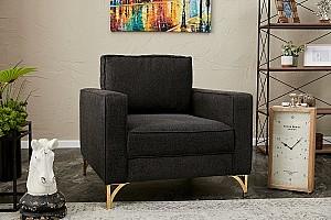 Fotoliu Trendy Berlin Antracit (Gri)/Auriu