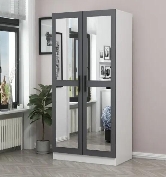 Dulap Trendy Kale Oglinda Alb Antracit 190