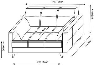 Canapea Trendy Polya Tigla Rosie