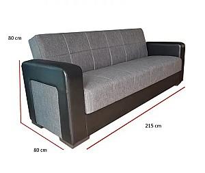 Canapea Trendy Meda Gri/Negru