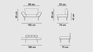 Canapea Trendy Nitta Negru