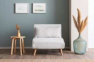 Fotoliu Trendy Folde Single Teddy Fabric Crem