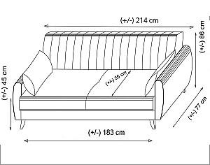 Canapea Trendy Alkon 3 Gri inchis