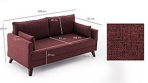 Canapea Trendy Bella 3 seat Rosu Claret