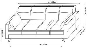 Canapea Trendy Polya 3 Bej