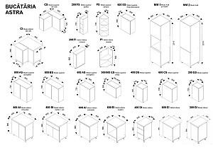Set mobila bucatarie Ambianta Astra 3.2 m Catania / Fungo