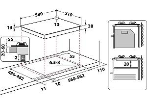 Plita pe gaz incorporabila Whirlpool TKRL 661 IX EU