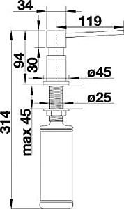 Dozator sapun lichid Blanco Lato (525816)