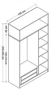Dulap Trendy Minar 3 Kapak 2 255 Stejar