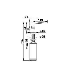 Dozator sapun lichid Blanco 525810 Lato
