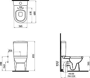 Vas WC Bien Banyo Orion Close ALPINE WHITE+Capac Rico