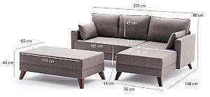 Canapea coltar Trendy Bella Mini Dreapta Maro