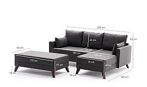 Canapea coltar Trendy Bella Mini Dreapta Antracit (Gri)