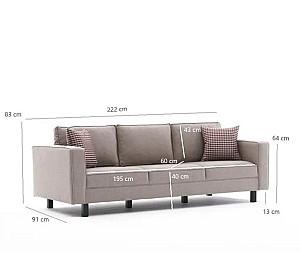 Canapea Trendy Kale 3 Crem (Bej)