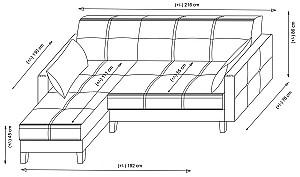 Canapea coltar Trendy Polya 3 Gri inchis