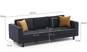 Canapea Trendy Kale Velvet Antracit (Gri)