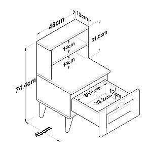Noptiera Trendy BD105 2786 Nuc (Maro)