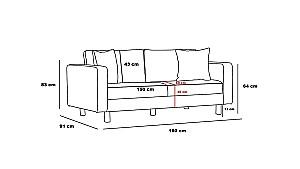 Canapea Trendy Berlin 2 Crem/Auriu