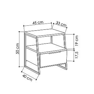 Noptiera Trendy Pal Alb v2