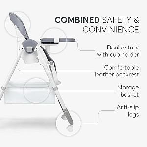 Scaun reglabil pe inaltime de masa Lionelo Spicy + Grey