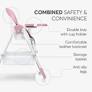 Scaun reglabil pe inaltime de masa Kikka Boo Spicy + Pink