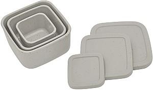 Set de recipiente alimentare Kikka Boo Platinum Silicone Sand Beige