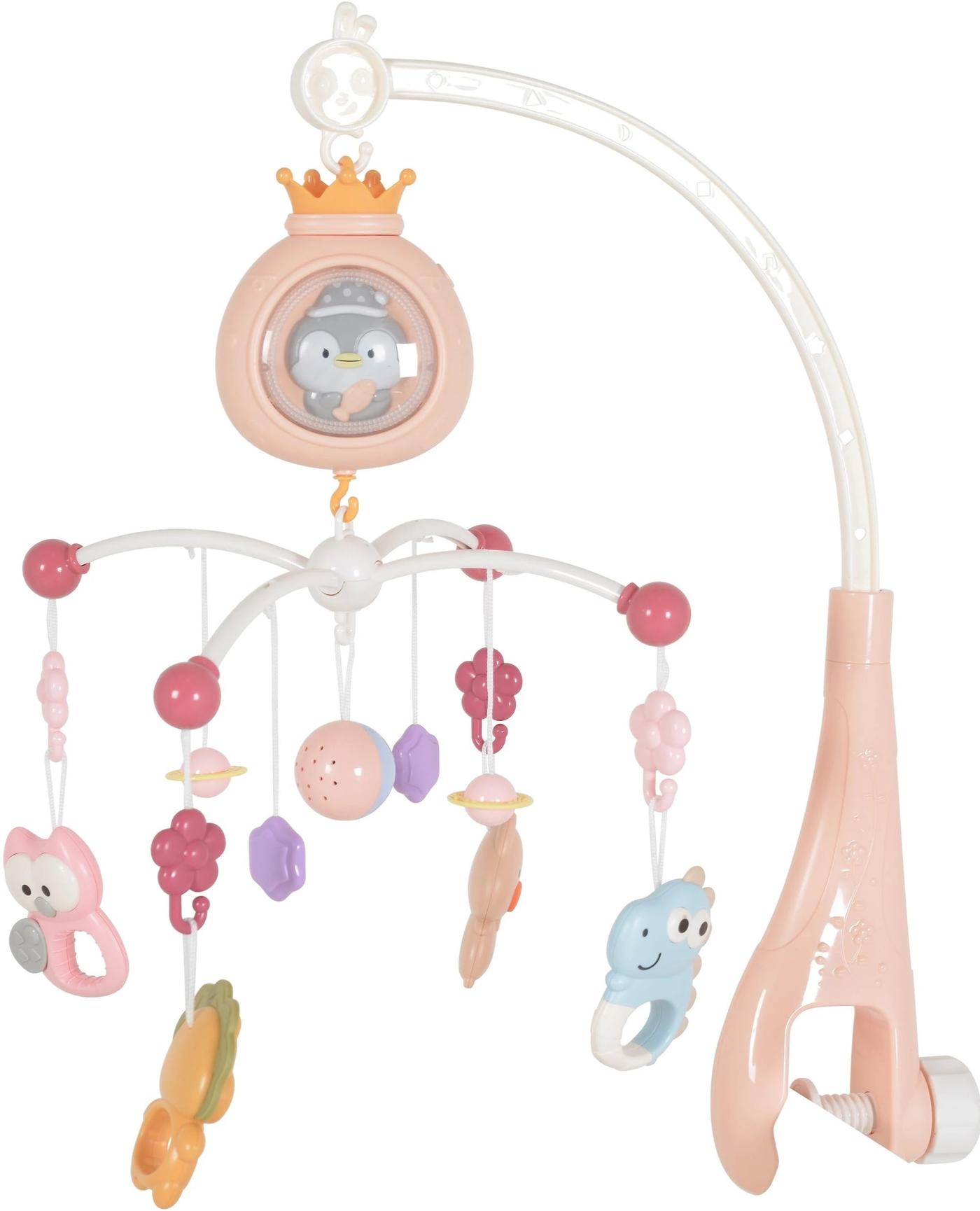 Carusel pentru patuc Moni Penguin Pink