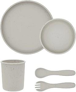 Set de vesela Kikka Boo Platinum Silicone Sand Beige 5 piese