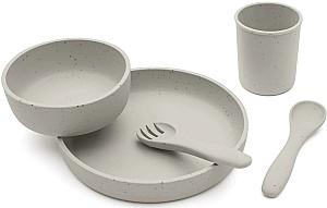 Set de vesela Kikka Boo Platinum Silicone Sand Beige 5 piese