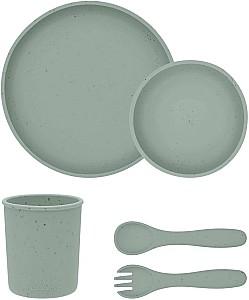 Set de vesela Kikka Boo Platinum Silicone Sage Mint 5 piese