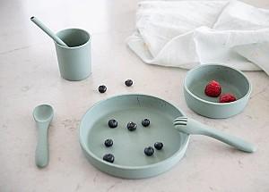 Set de vesela Kikka Boo Platinum Silicone Sage Mint 5 piese